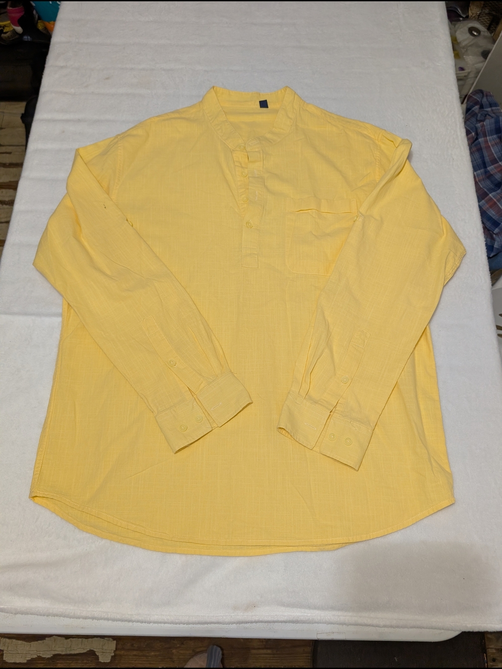 Men's Lightweight Yellow Long-Sleeve Shirt Design In Italy Size L Casual